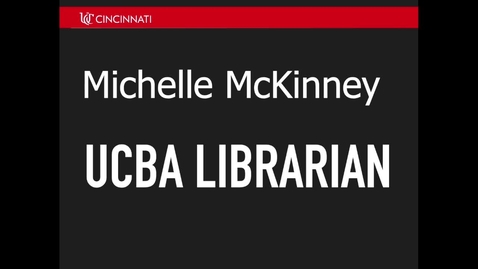 Thumbnail for entry UCBA Librarian Michelle McKinney