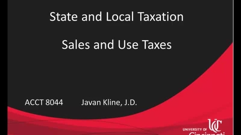 Thumbnail for entry Sales and Use Taxes Part 1