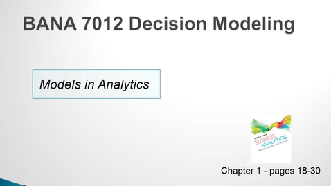 Thumbnail for Models in Analytics