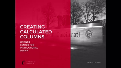 Thumbnail for Creating Calculated Columns