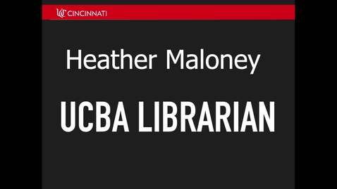 Thumbnail for entry UCBA Librarian Heather Maloney