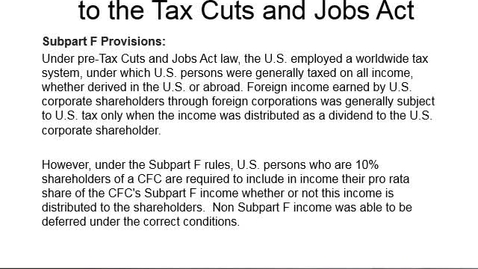 Thumbnail for entry Provisions Prior to the Tax Cuts and Jobs Act