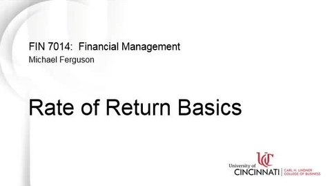 Thumbnail for entry Rate of Return Basics