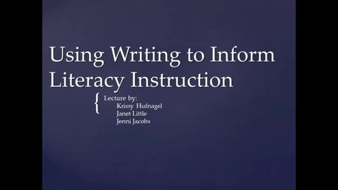 Thumbnail for entry LSLS 2005 Using Writing to Inform Instruction