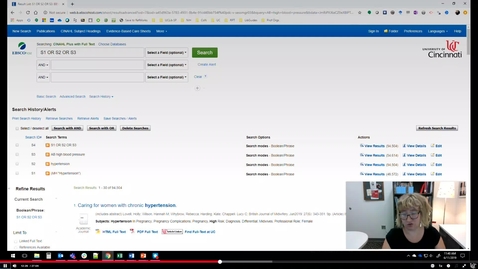 Thumbnail for Using limits for year, primary research, and nurse author: Clip from CINAHL Plus with Full Text Workshop