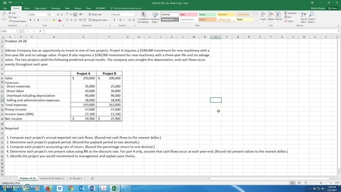 Thumbnail for Prof lead Prob 24-2B 7012 solution
