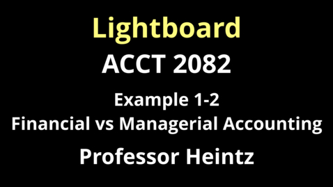 Thumbnail for entry Managerial vs. Financial Accounting Example 