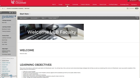 Thumbnail for entry Course Introduction LCB Instructor Blackboard Resources