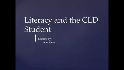 Thumbnail for entry LSLS 2005 Literacy and the CLD Learner