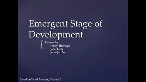 Thumbnail for entry LSLS 2005 Emergent Stage of Development