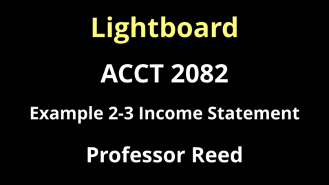 Thumbnail for entry The Income Statement Example