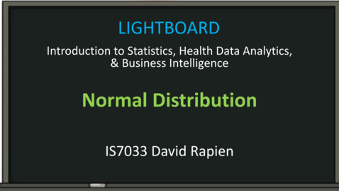 Thumbnail for entry Normal Distribution