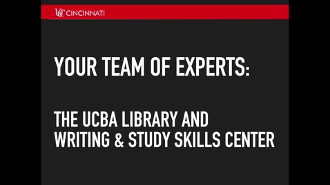 Thumbnail for entry Your UCBA Team of Experts