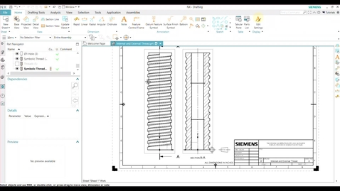 Thumbnail for Showing Symbolic Threads in Drawing Sheet and Hole call out