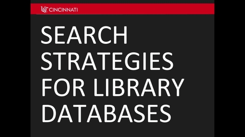 Thumbnail for entry Search Strategies for Library Databases