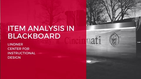Thumbnail for Item Analysis in Blackboard
