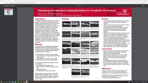 Thumbnail for Leone, A, Assessing Pre-Operative Cutting Modalities for Prosthetic Iris Devices