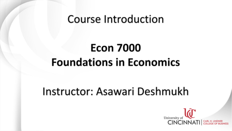 Thumbnail for entry ECON 7000: Foundations in Economics