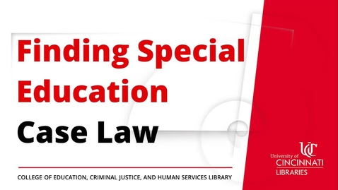 Thumbnail for entry Finding Special Education Case Law