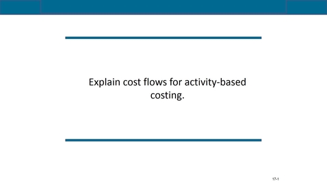 Thumbnail for entry Accounting 7012 Module 8 L4 Explain Cost Flows for Activity-Based Costing