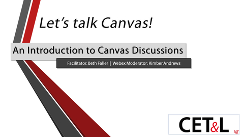 Thumbnail for entry Beth Faller - An Introduction to Canvas Discussions | Friday 6/5