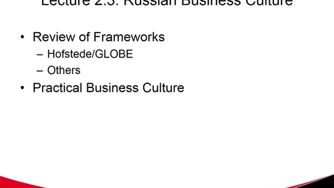 Thumbnail for entry Russian Business Culture