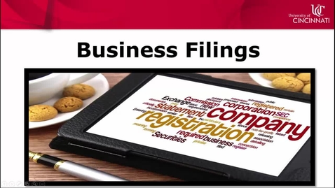 Thumbnail for entry Business Filings &amp; Company Research Part I: Introduction -- by Susan Boland