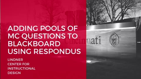 Thumbnail for entry Adding Pools of MC Questions to Blackboard using Respondus