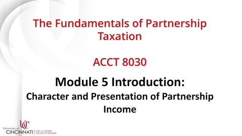 Thumbnail for ACCT8030 Module 5 Introduction