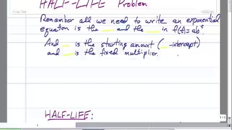 Thumbnail for 4.5 Video - Half Life Problem no.21 text