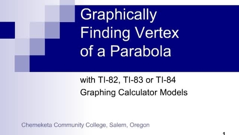 Thumbnail for 7.2 Video - Graphically Finding Vertex