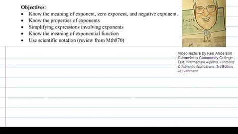 Thumbnail for 4.1 Video Lecture - Properties of Exponents