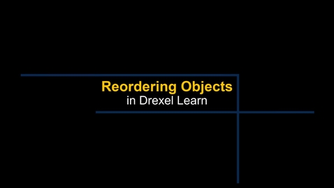 Thumbnail for entry Learn - Reordering Objects in a Content Area