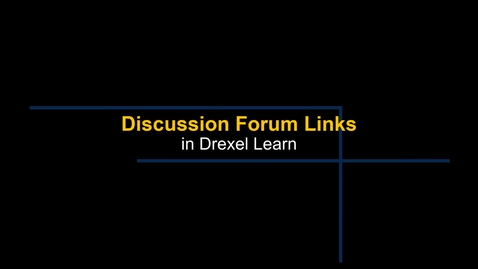 Thumbnail for Learn - Adding in a Link to a Discussion Forum