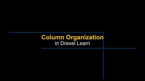 Thumbnail for entry Grade Center - Column Organization