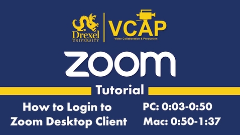 Thumbnail for Login to Zoom Desktop Client