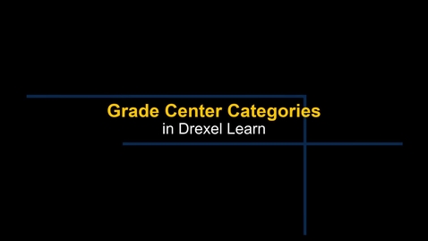 Thumbnail for Grade Center - Categories