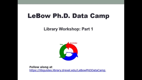 Thumbnail for LeBow PhD Data Bootcamp