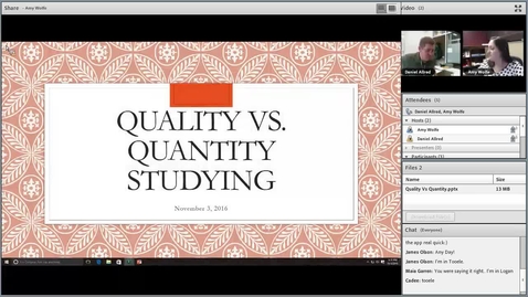 Thumbnail for entry Studying: Quality Beats Quantity