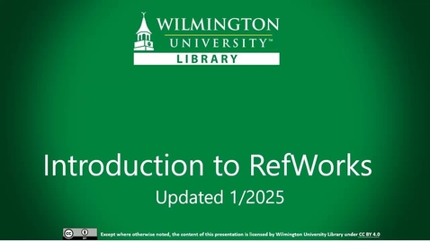 Thumbnail for Introduction to RefWorks (2025)