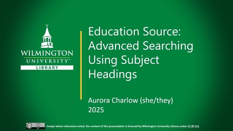 Thumbnail for Education Source Database Subject Searching (2025)