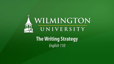 Thumbnail for entry English 110: The Writing Strategy