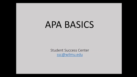 Thumbnail for APA Style Basics