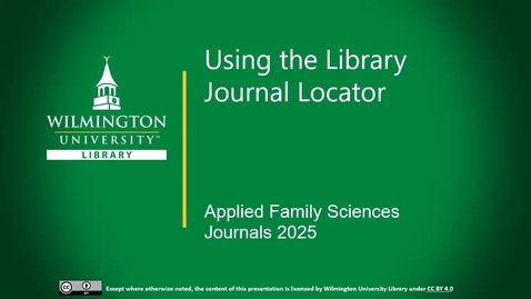 Thumbnail for Using the Library Journal Locator video (2024)