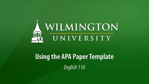 Thumbnail for English 110: Using the APA Paper Template
