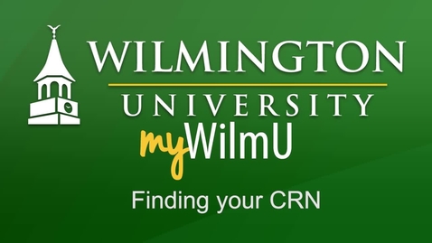 Thumbnail for entry MyWilmU-Finding your CRN (Course Reference Number)