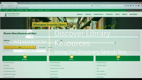Thumbnail for Discover Library Resources at WilmU