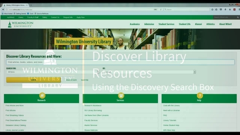 Thumbnail for entry Discover Library Resources at WilmU