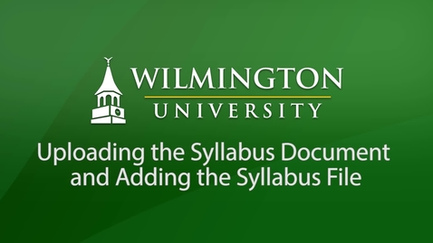 Thumbnail for Uploading the Syllabus Document