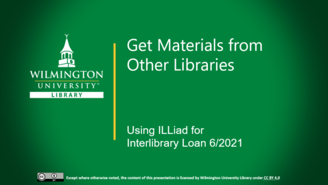 Thumbnail for entry Get Materials from Other Libraries